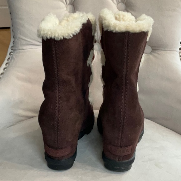 Sorel Brown Wedge Winter Boots Size 6.5 - Picture 3 of 8